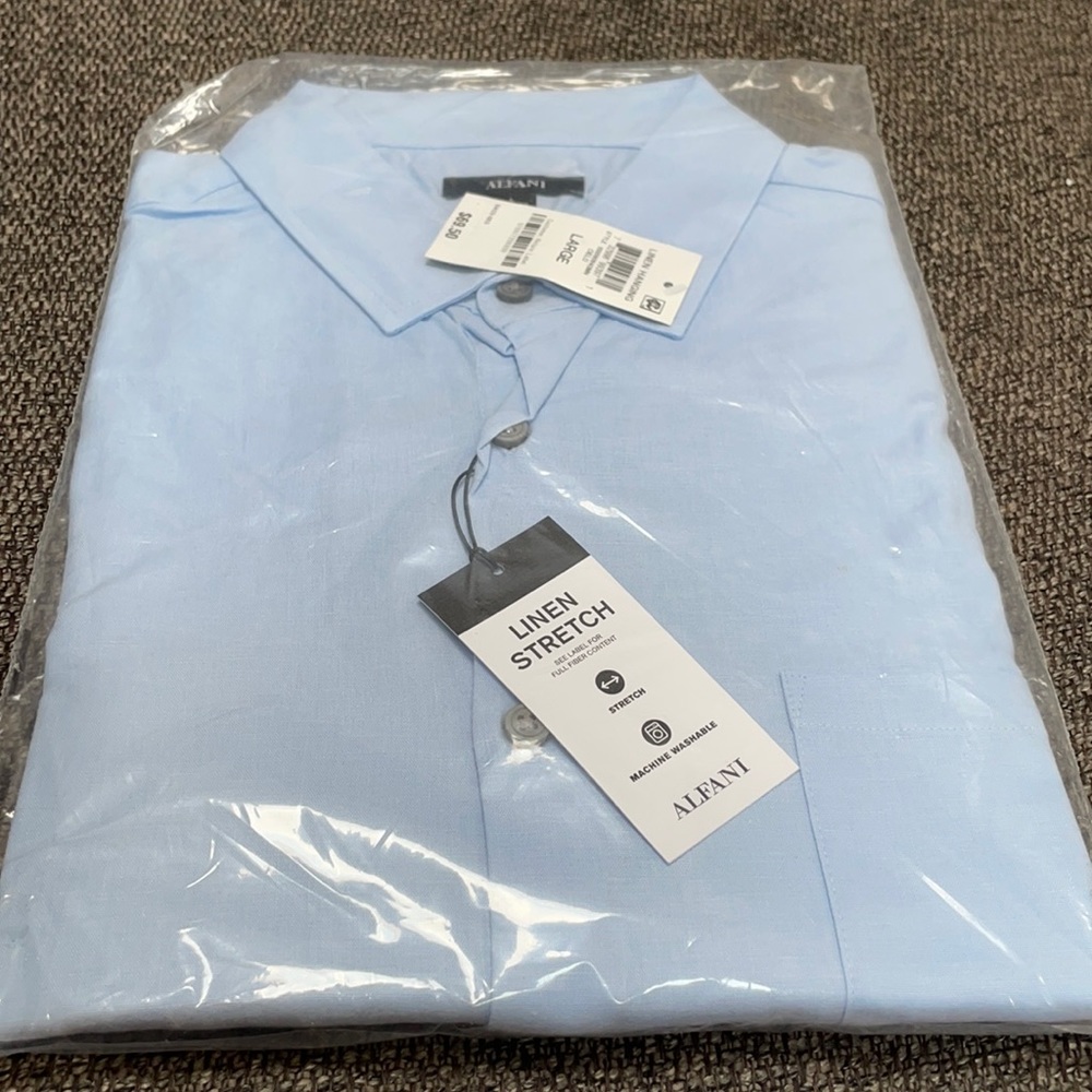 Alfani Linen button down shirt, men's large